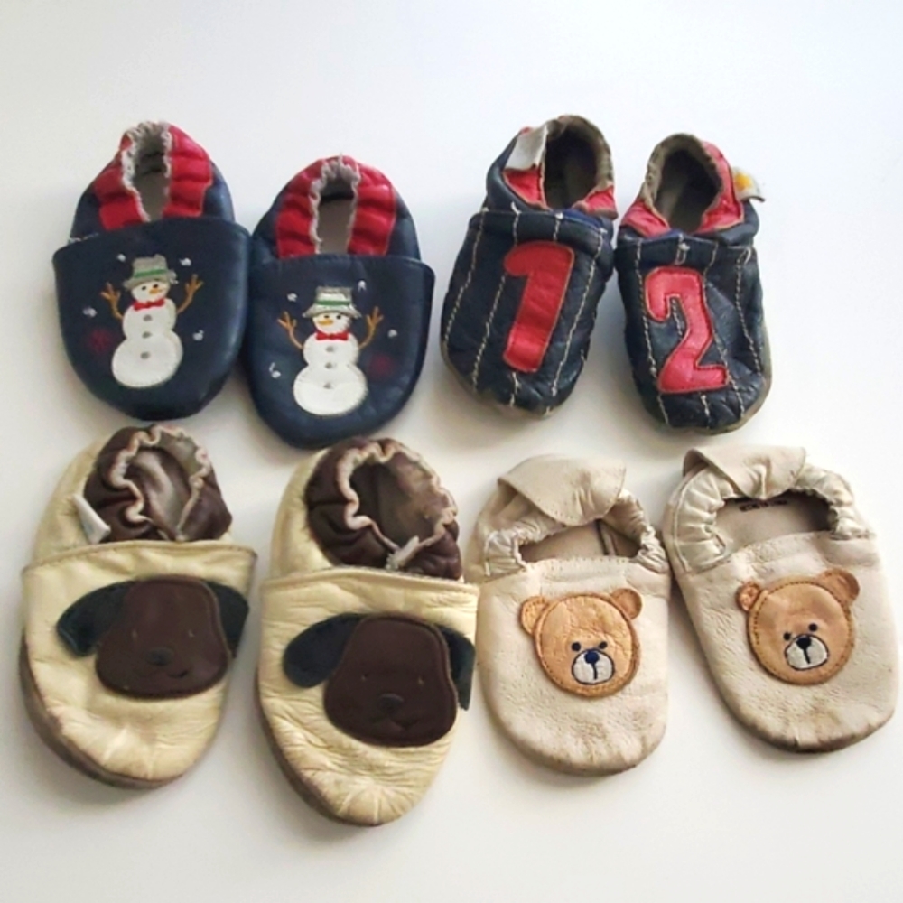LOT of 4 Leather Walking Shoes Toddler Robeez